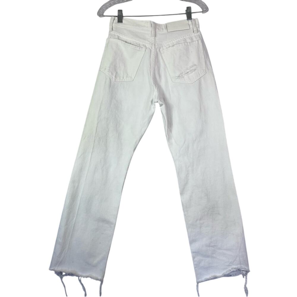 7 For All Mankind Jeans Womens 24 Easy White Straight Ankle floral Embroidery - Picture 3 of 16